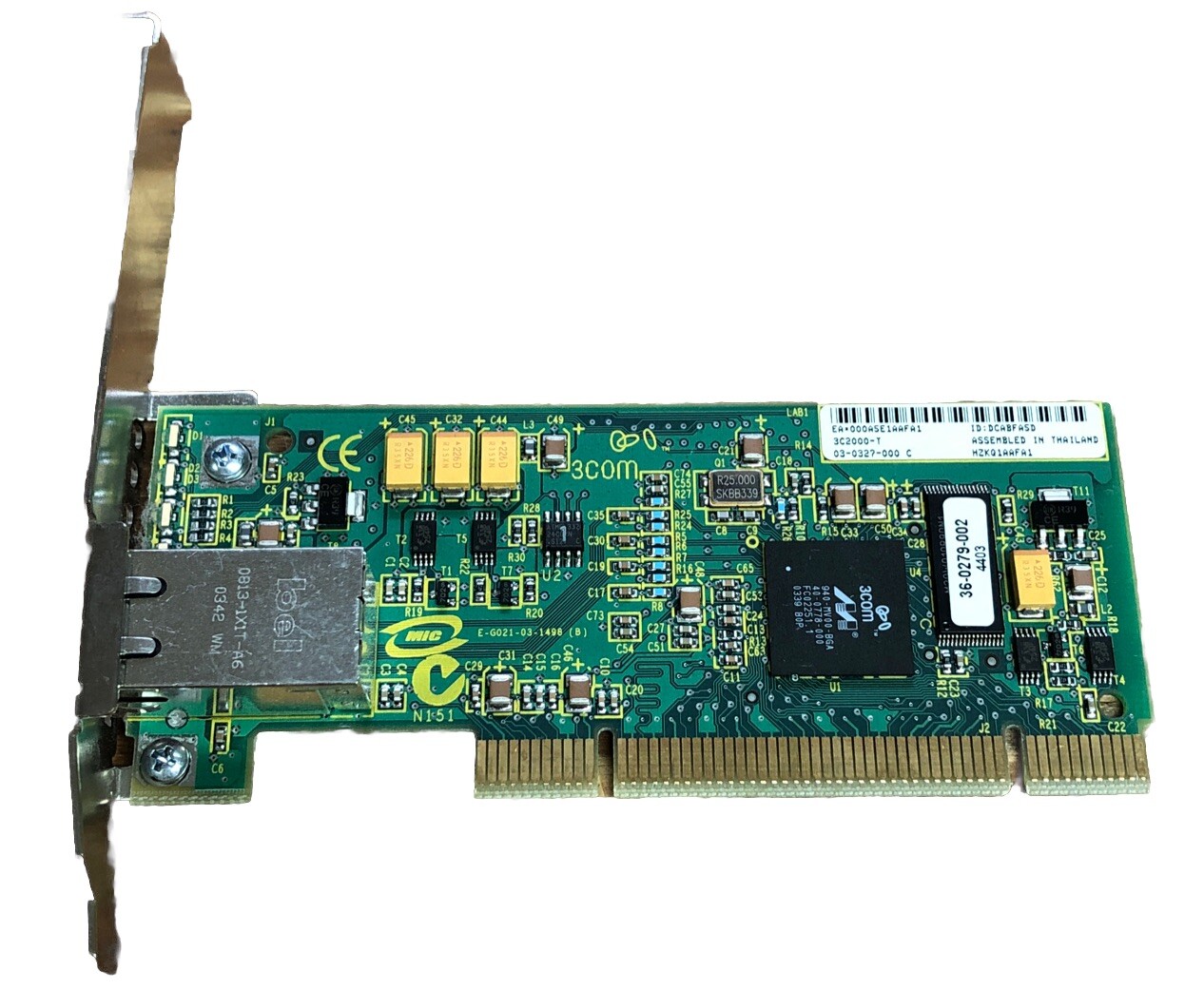 3Com  3C2000-T Computer Internal Network Card   03-0327-000 READ