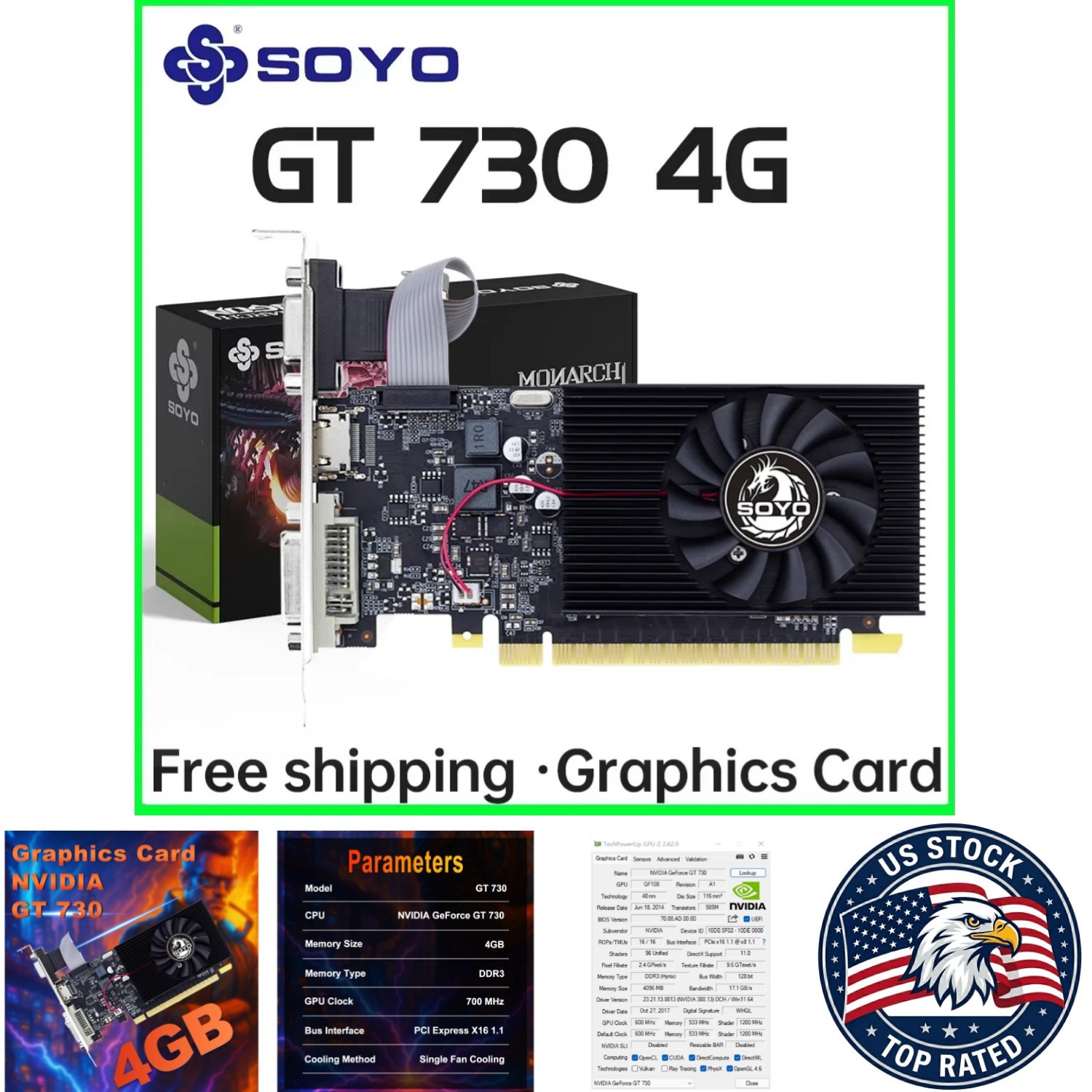 GT730 4GB Half-height Graphics Card GDDR3 128Bit HDMI - GT730 4GB / GT730 4GB