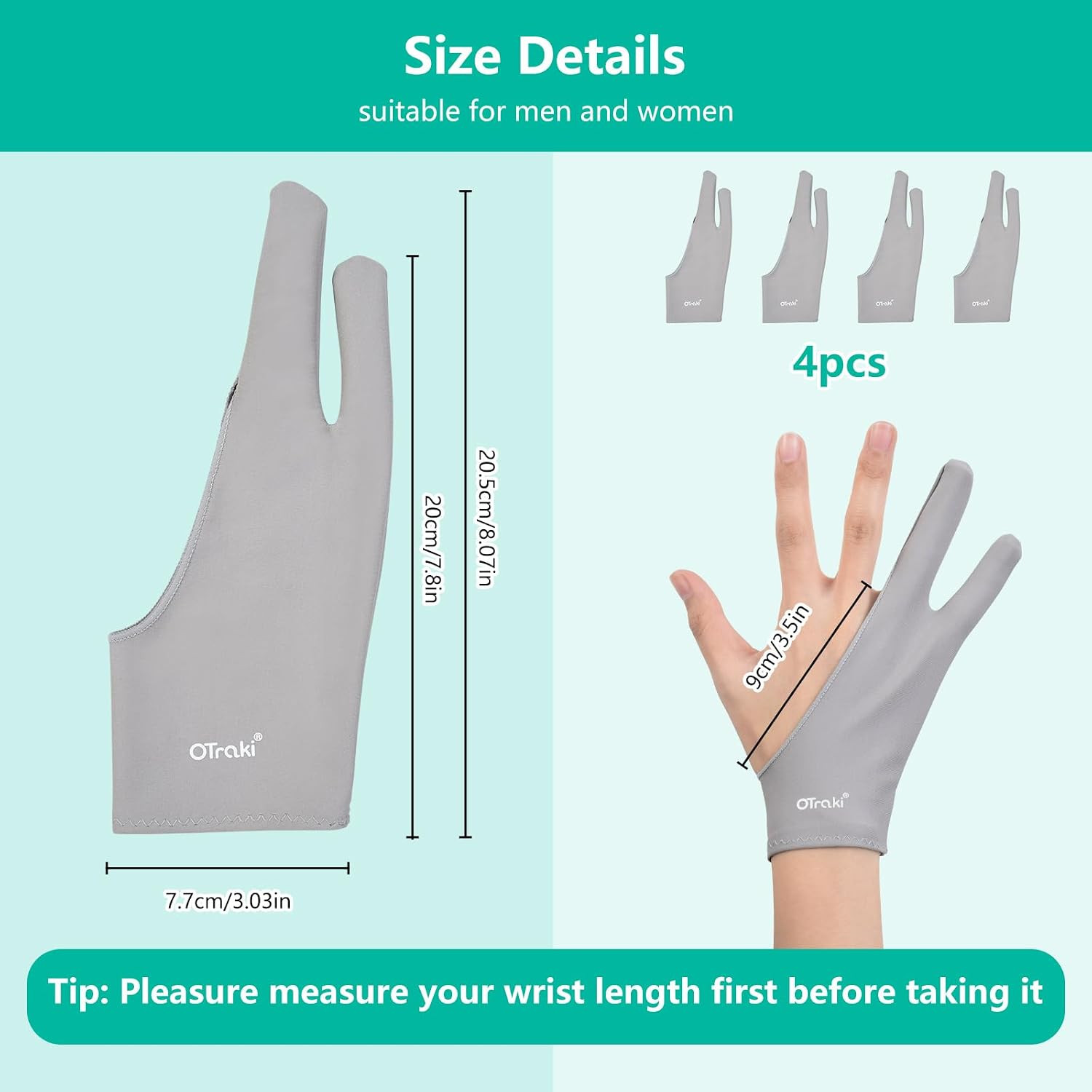 4 Pack Drawing Glove Two Finger Digital Art Glove for Drawing Tablet | Artist...