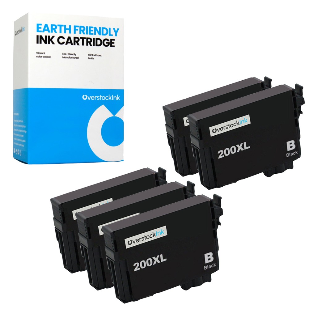 5PK OSI 200XL Black Ink Cartridges Compatible for Epson Workforce WF-2540 2530
