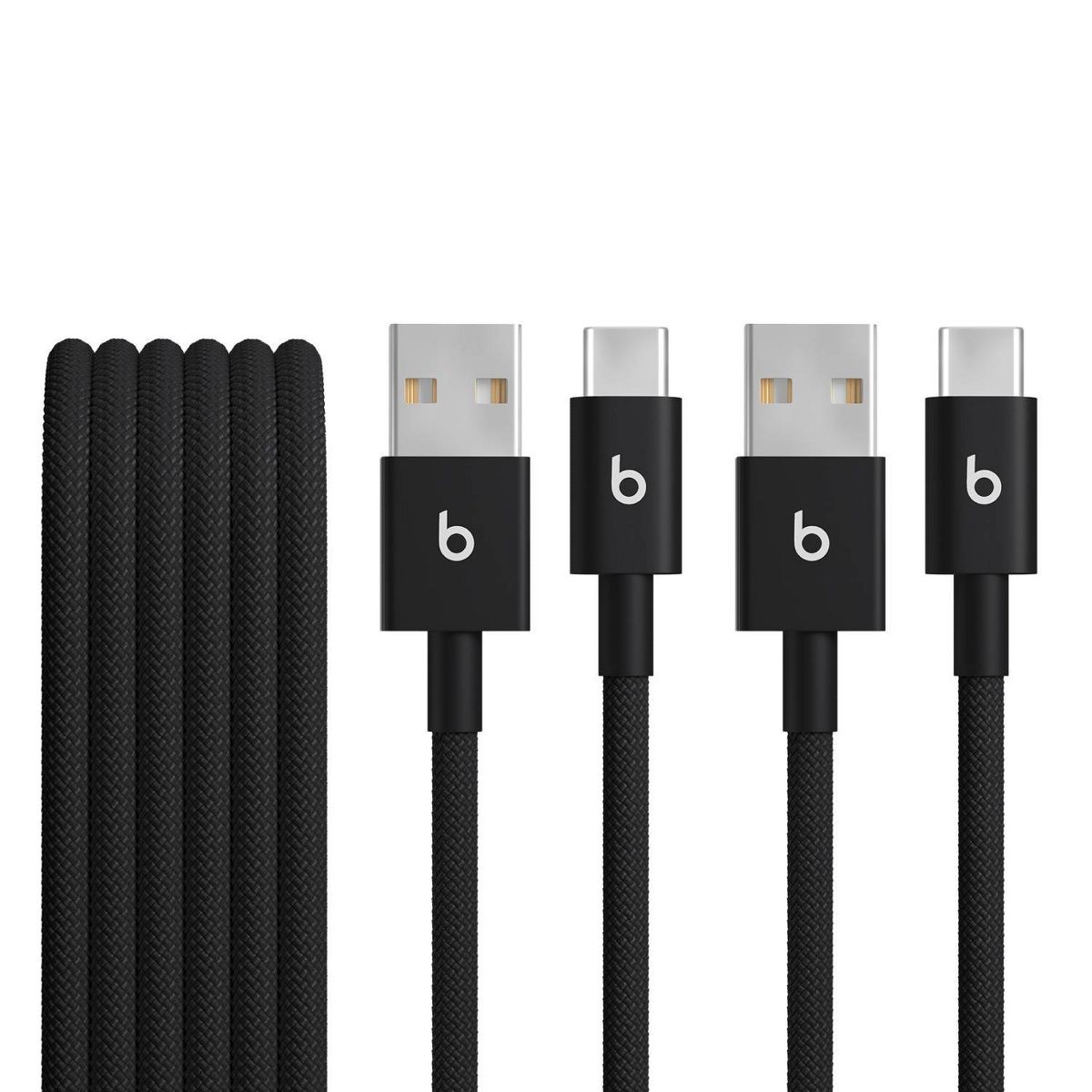 Beats USB-A to USB-C Woven Cables (1.5 m) - Bolt Black (2pk)