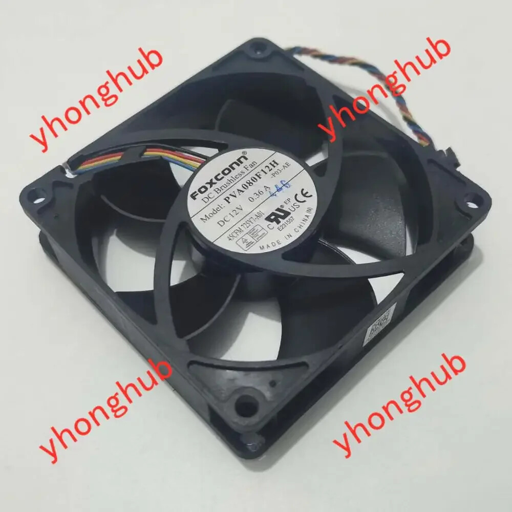 Foxconn PVA080F12H DC 12V 0.36A 80x80x20mm 4-Wire Server Cooling Fan