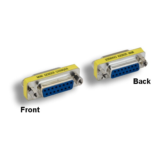 Kentek Mini DB15 Female to Female Adapter Connect Changer PC MAC Video Joystick