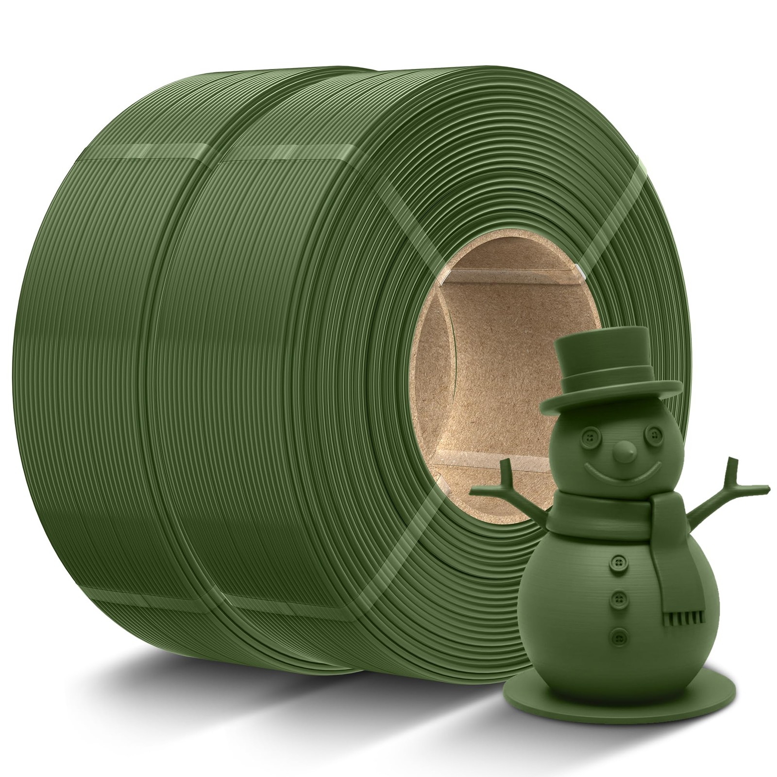 TECBEARS PLA Refill Filament, Color 1kg*2 Pla Olive Green*2