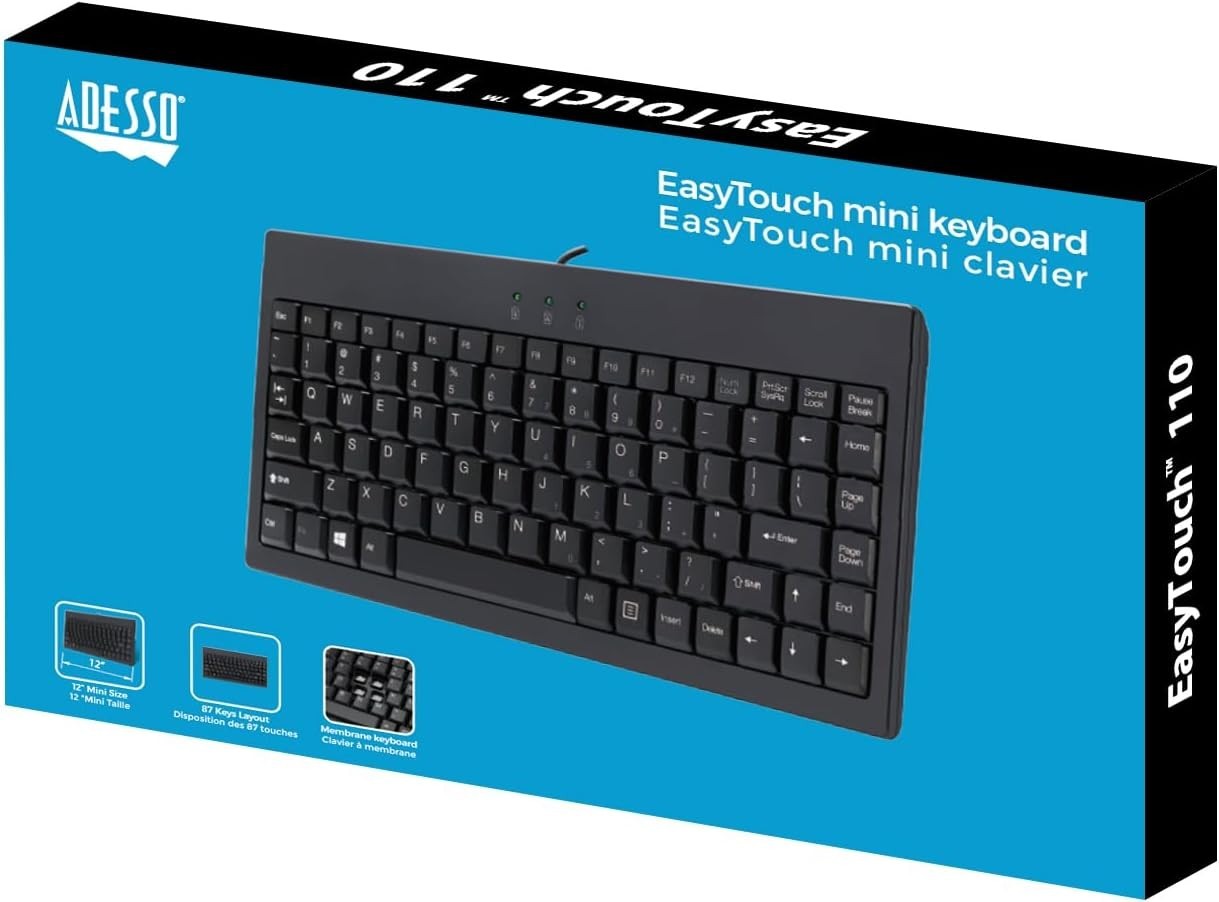Adesso Easy Touch Mini Keyboard (AKB-110B) NEW