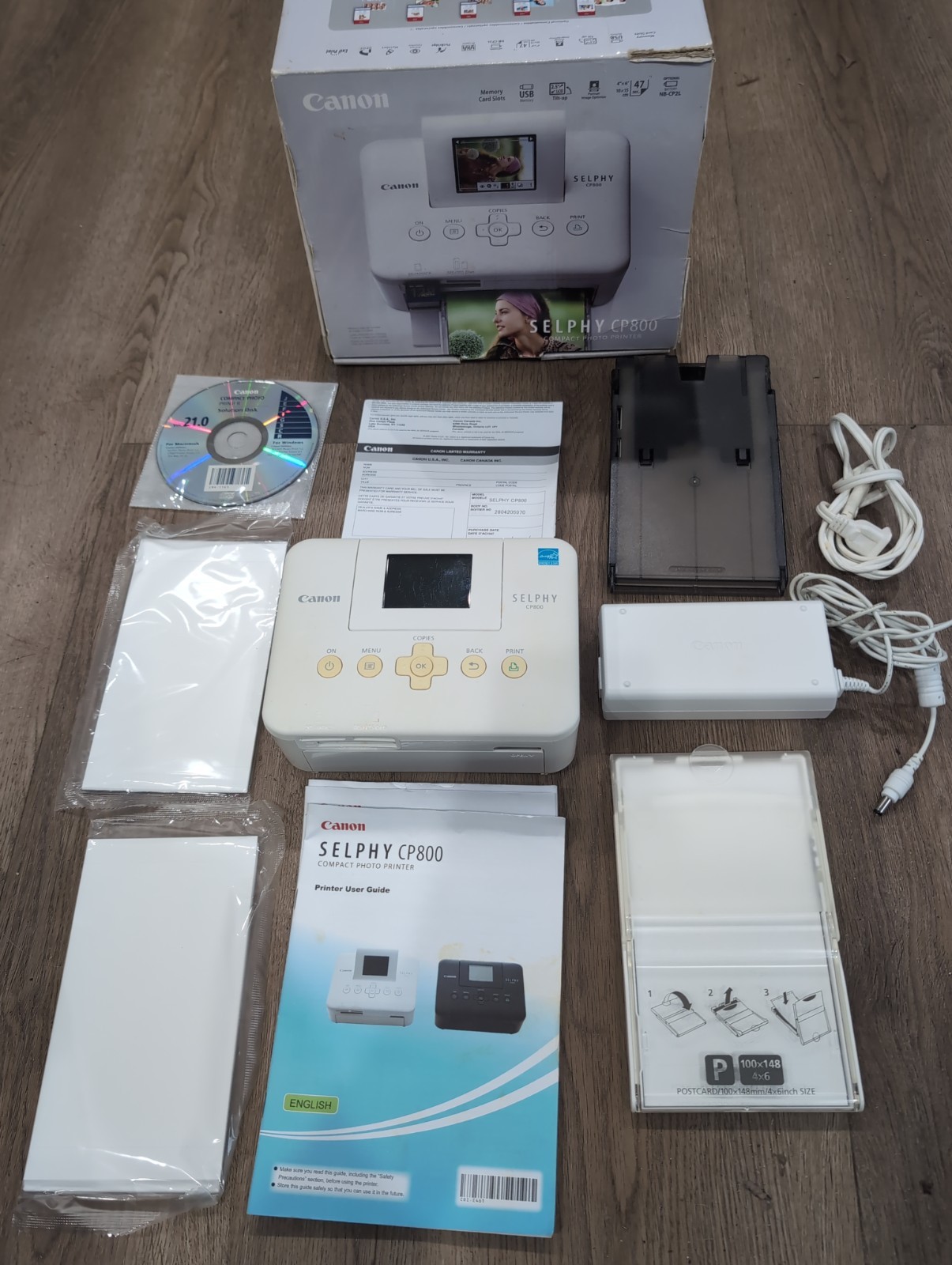 USED Canon Selphy CP800 Compact Photo Printer And Acessories