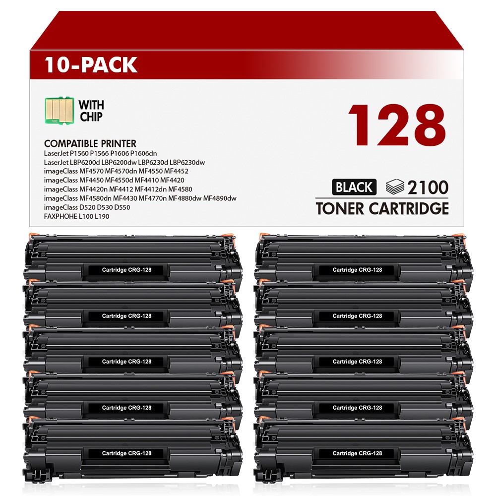 10PK CRG128 High Yield Toner Cartridge For Canon ImageClass D550 D530 MF4880dw