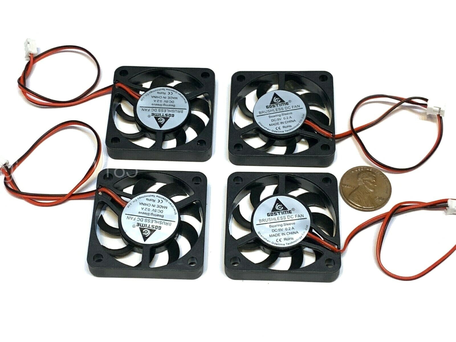 4 Pieces Fan 5v 4007 4cm mini slim small quiet 7mm gdstime 2pin heatsink
