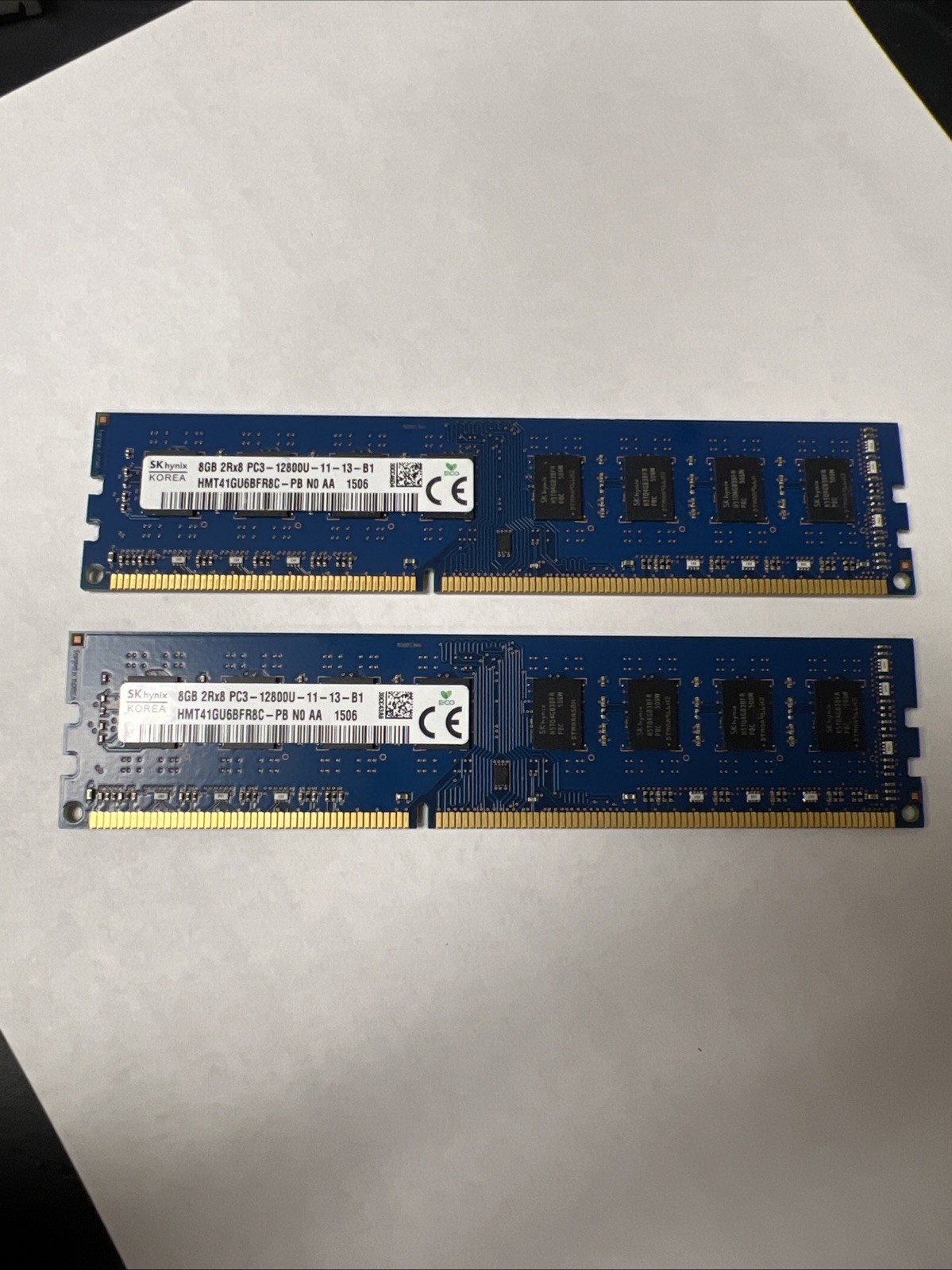16GB 2x8GB Hynix 2Rx8 PC3L-12800U-11-13-B1 - LOT OF 2 8GB - UNTESTED