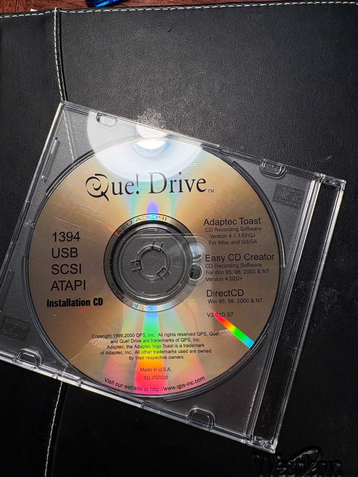 Que Drive Software & Driver CD c. 2000 • 1394 USB SCSI ATAPI w/Burning Software