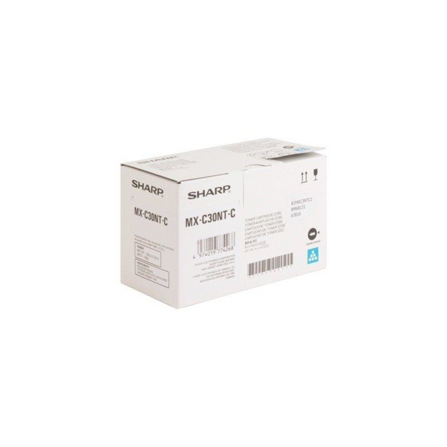 Genuine Sharp MX-C30NT-C, MX-C30NTC Cyan Toner Cartridge