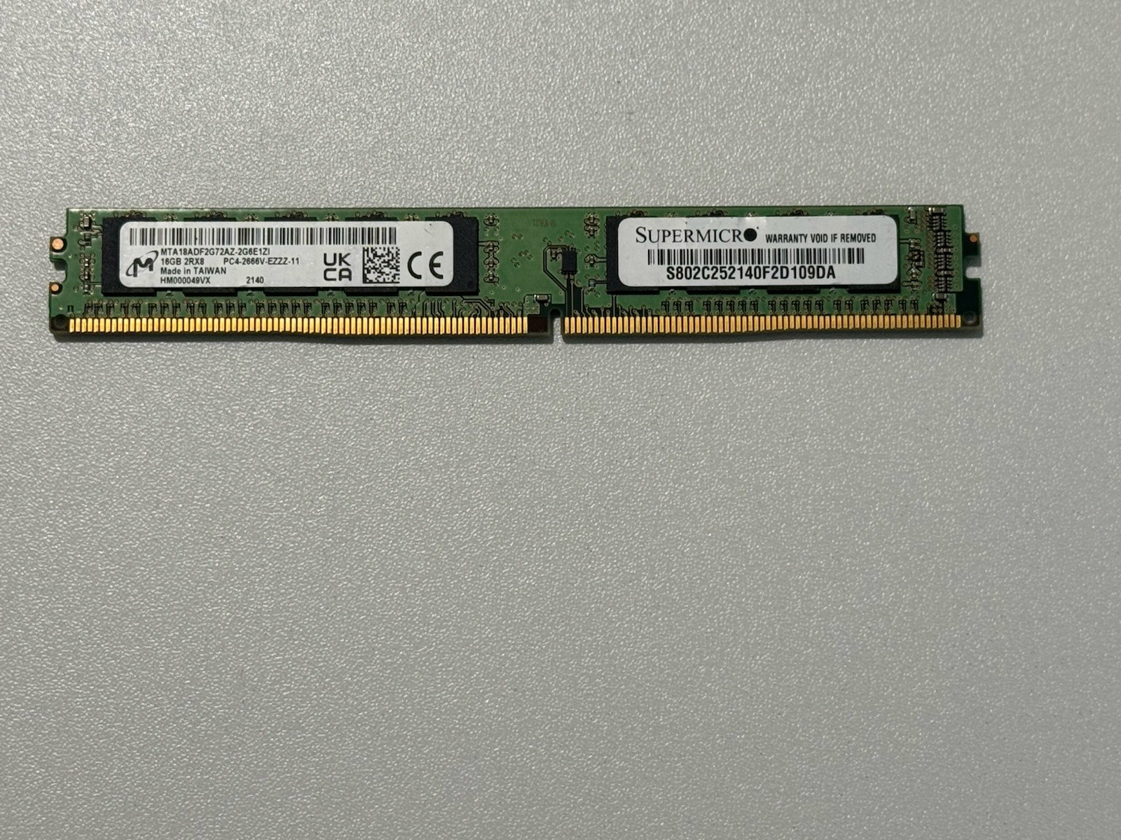 Micron 16GB DDR4-2666 ECC Server RAM - Supermicro - RDIMM - tested working