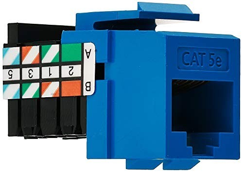 10 Pack Cat 5e 8-Wire QuickPort Adaptor Jack RJ45 Blue Ethernet