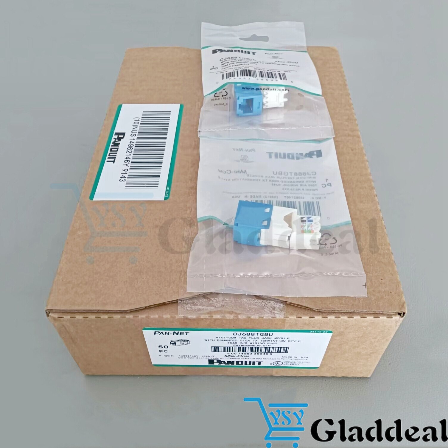 50PCS For Panduit Giga TX Cat6 jack CJ688TGYL CJ688TGIW CJ688TGGR CJ688TGRD