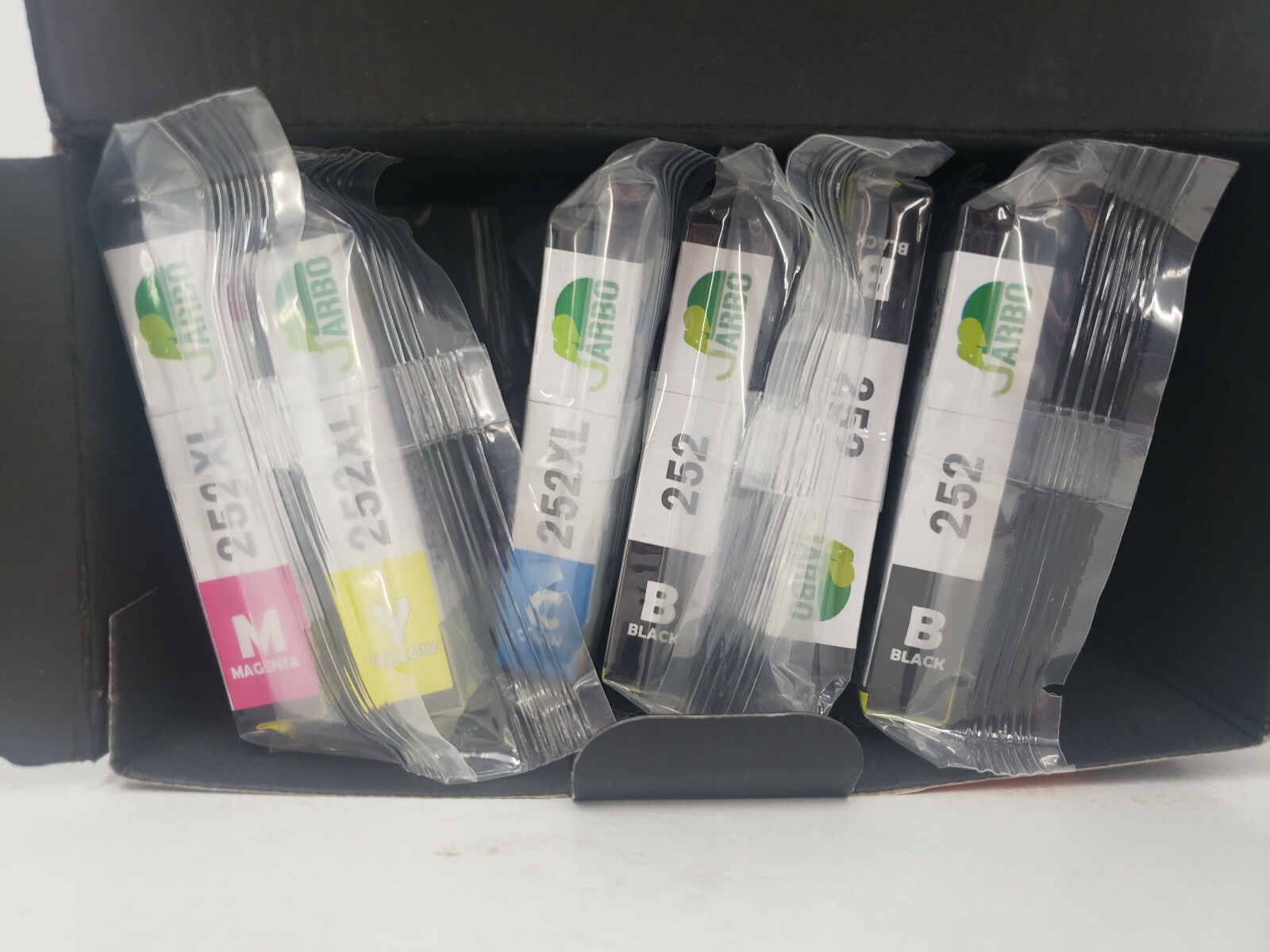 JARBO SUPPLIES 252XL MAGENTA YELLOW CYAN + THREE 252 BLACK INK CARTRIDGES 