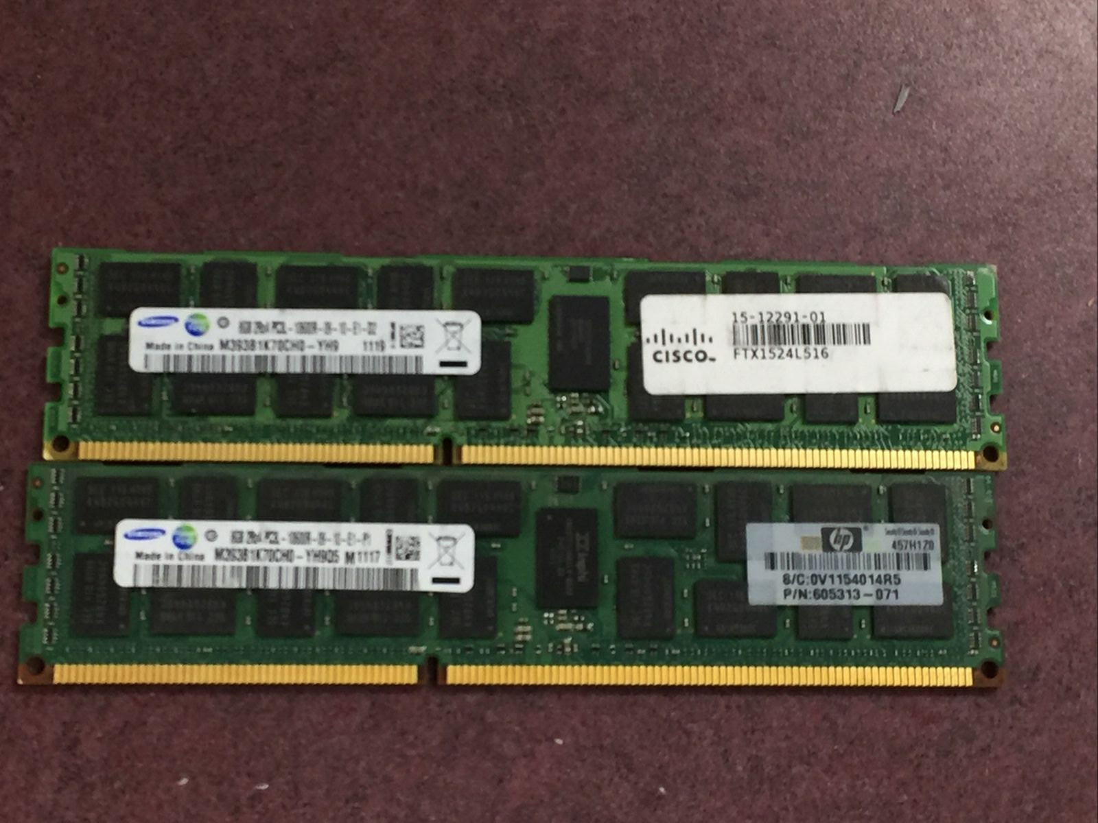 16GB  (2x8GB)  SAMSUNG 8GB 2Rx4 PC3L-10600R  Server RAM