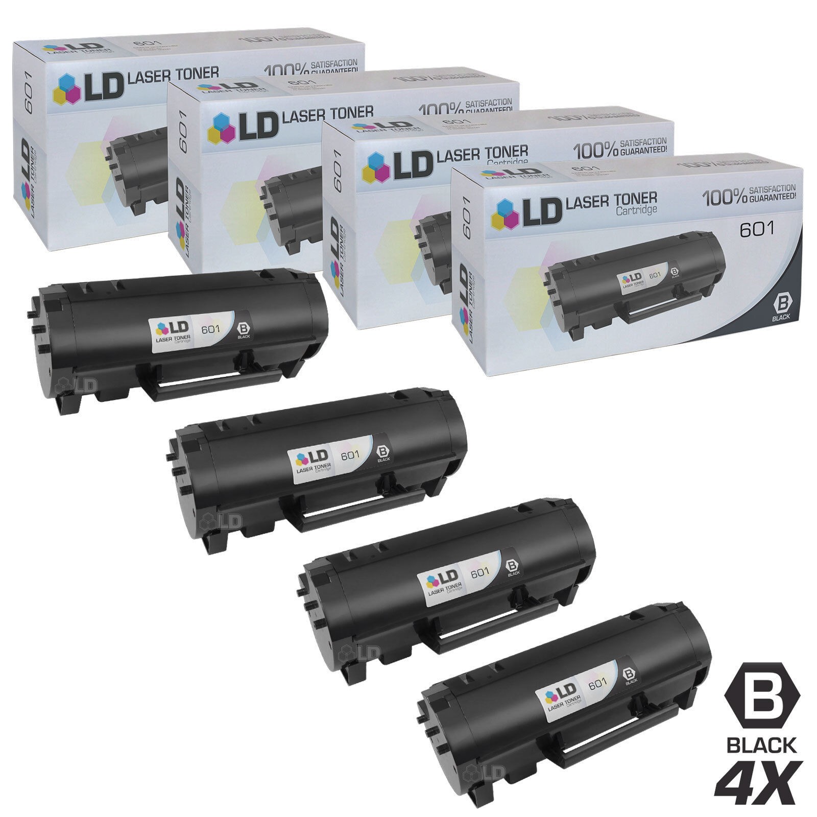 LD Comp Lexmark 60F1000 4pk Black MX310 MX410 MX510 MX511 MX610 MX611