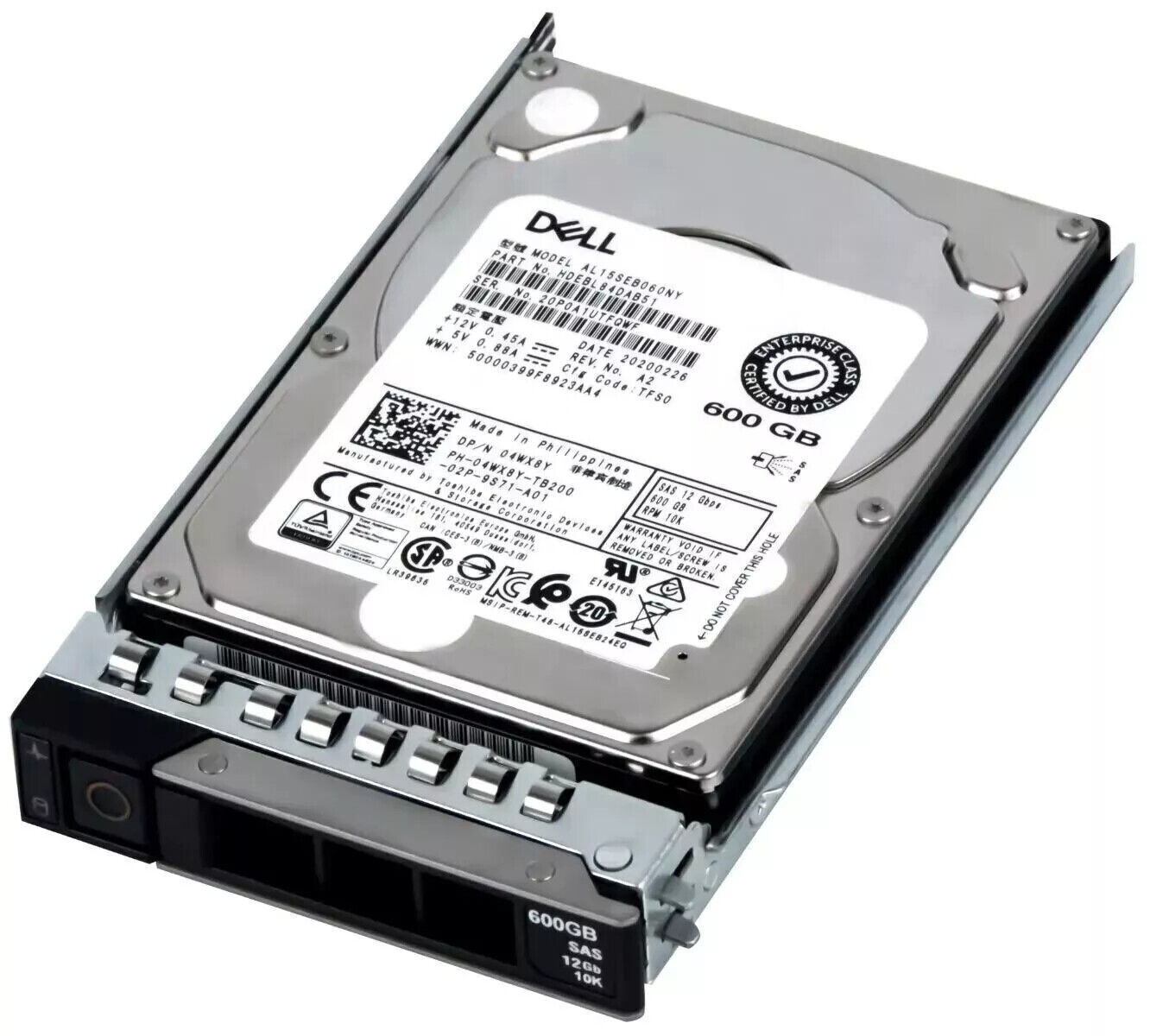 for Dell 04WX8Y 600GB 10K RPM SAS 2.5" 12Gb AL15SEB060NY 14 15 16G SERVER HDD