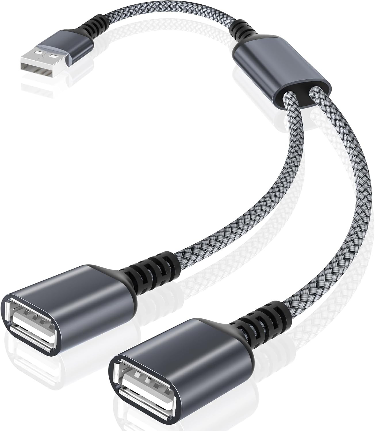 USB Splitter 1 in 2 Out 1FT,USB a Male to Double Female Adapter