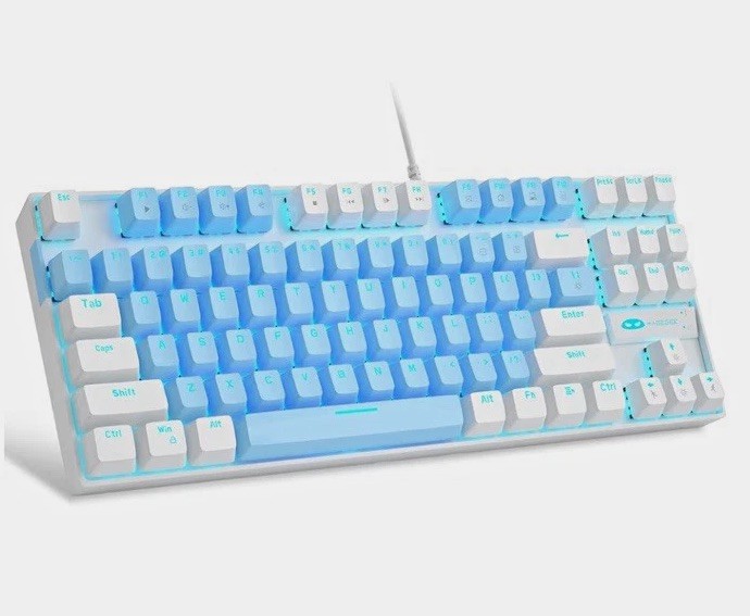 MageGee 75% Wired Mechanical Gaming Keyboard 87-Key QWERTY Blue/White LED