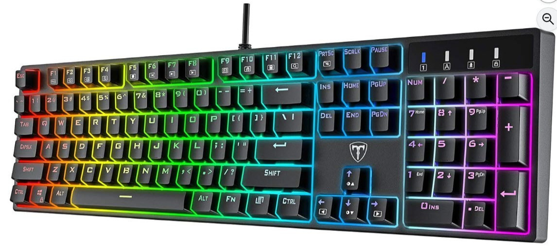 RisoPhy Mechanical Gaming Wired USB Keyboard RGB 104 Keys Ultra-Slim LED Backlit