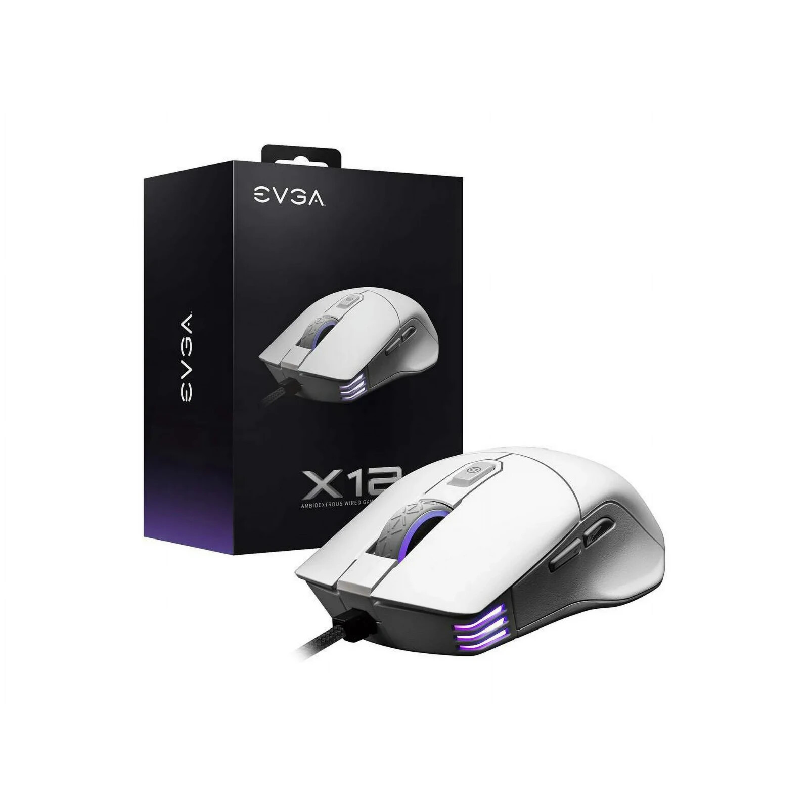 EVGA X12 Gaming Mouse, 8k, Wired, Customizable, Dual Sensor, 16,000 DPI
