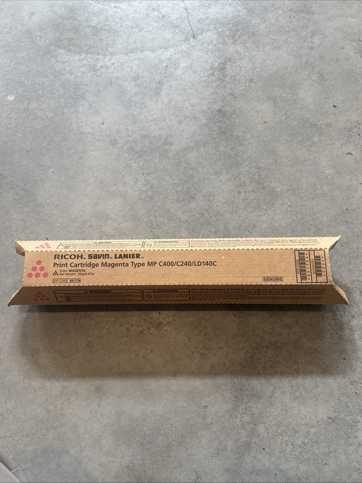 Genuine Ricoh Savin Lanier Toner 841726 MAGENTA  MP C400 MP C401 C240 LD140C