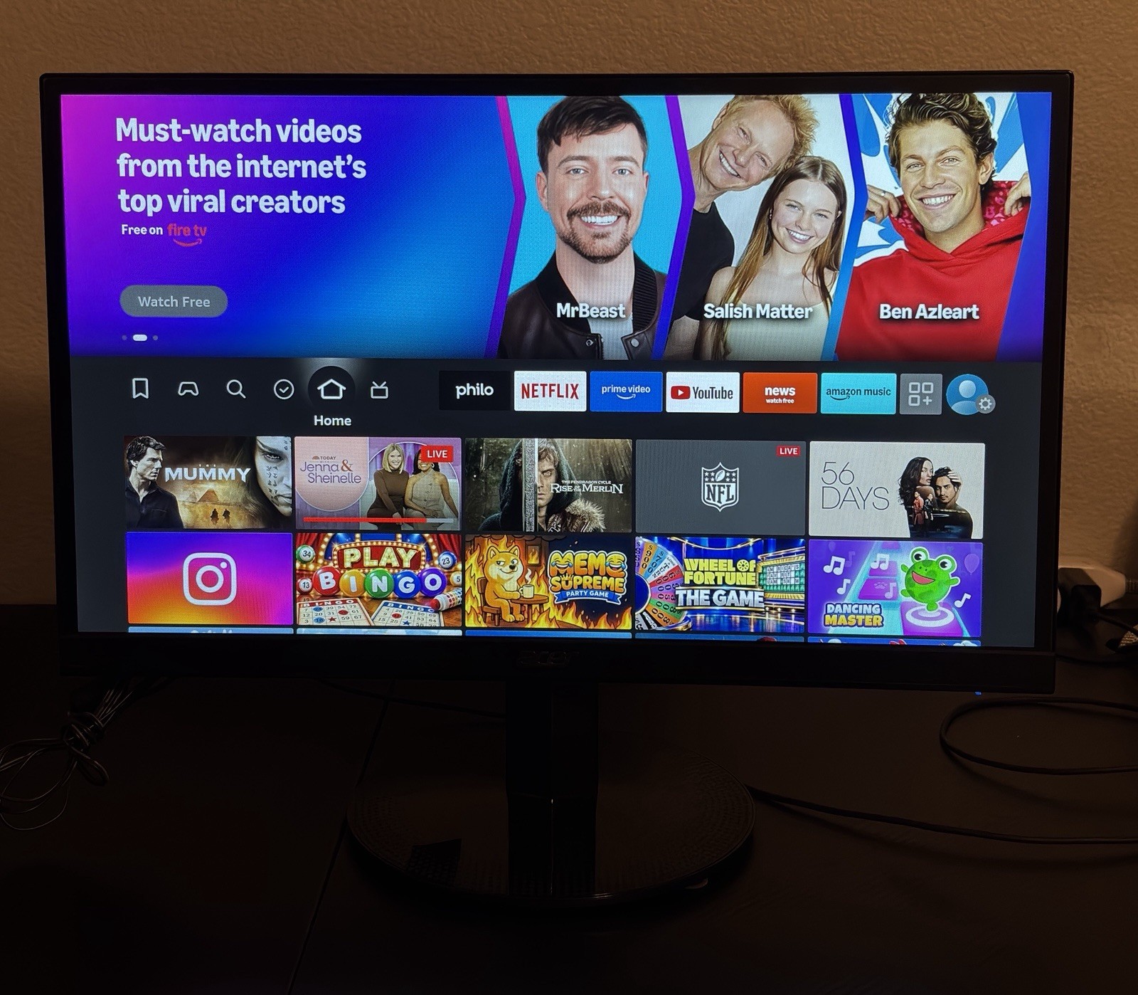 ACER SB220Q Ultra-Thin 21.5” LCD Computer Monitor NO POWER CORD