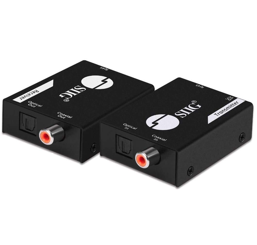 SIIG Optical and Coaxial Audio Extender Over Cat5e/6, 990ft, CE-AU0411-S1