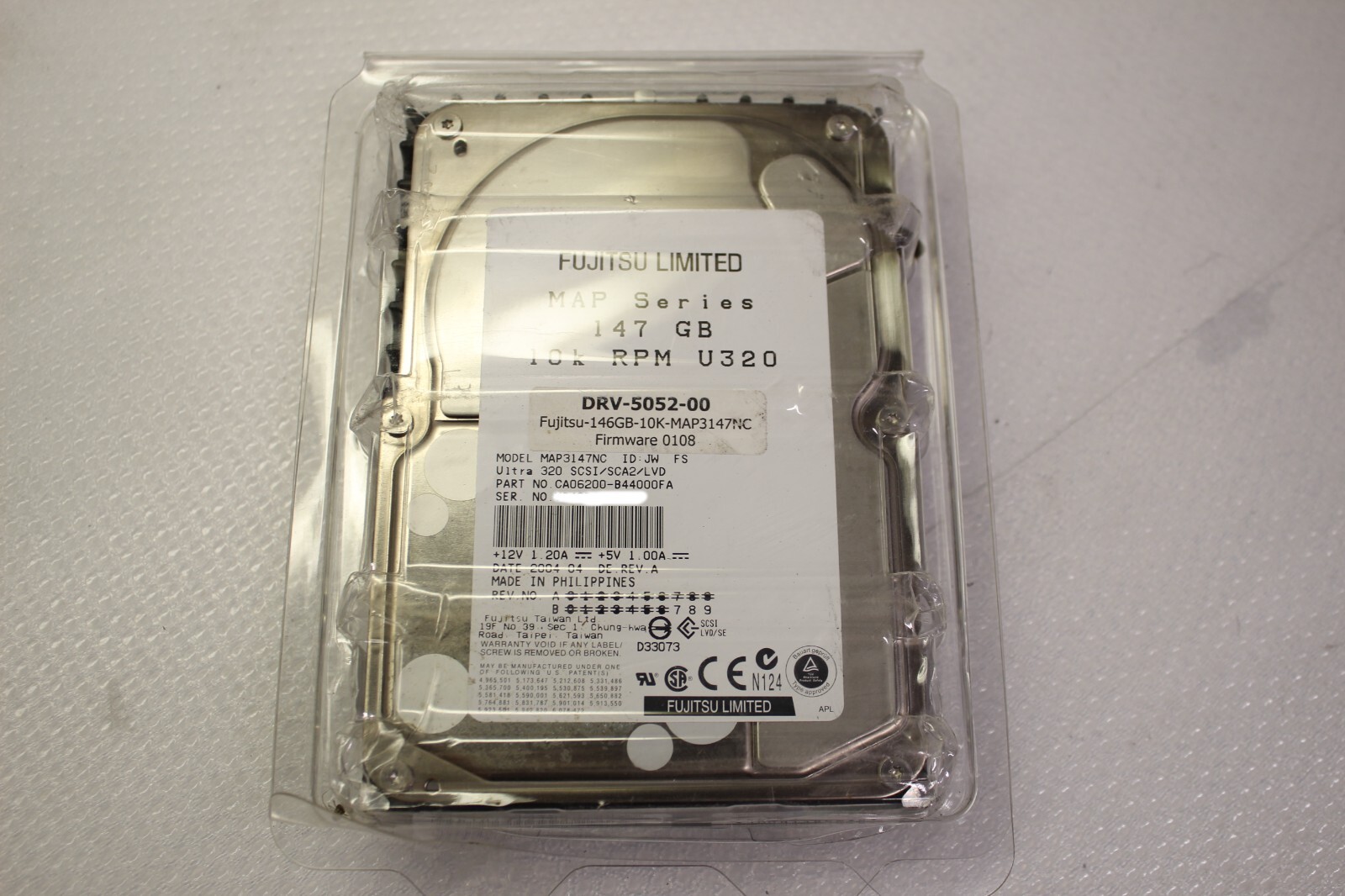 Fujitsu MAP Series MAP3147NC 147GB 10000Rpm SCSI 80pin 3,5'' Hard Drive
