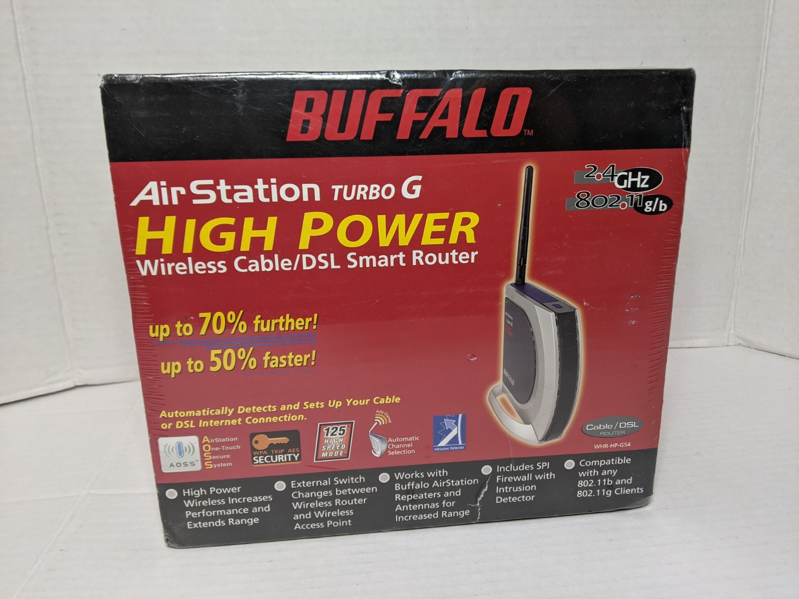 Buffalo Technology AirStation WHR-HP-G54 125 Mbps 4-Port 10/100 Wireless G. Seal