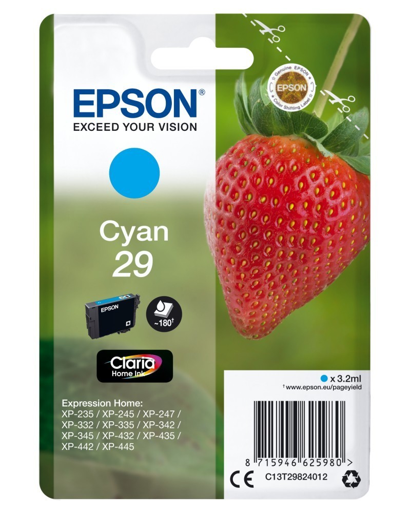 Epson Strawberry Cartridge Strawberries Cyan Inks Claria Home 29