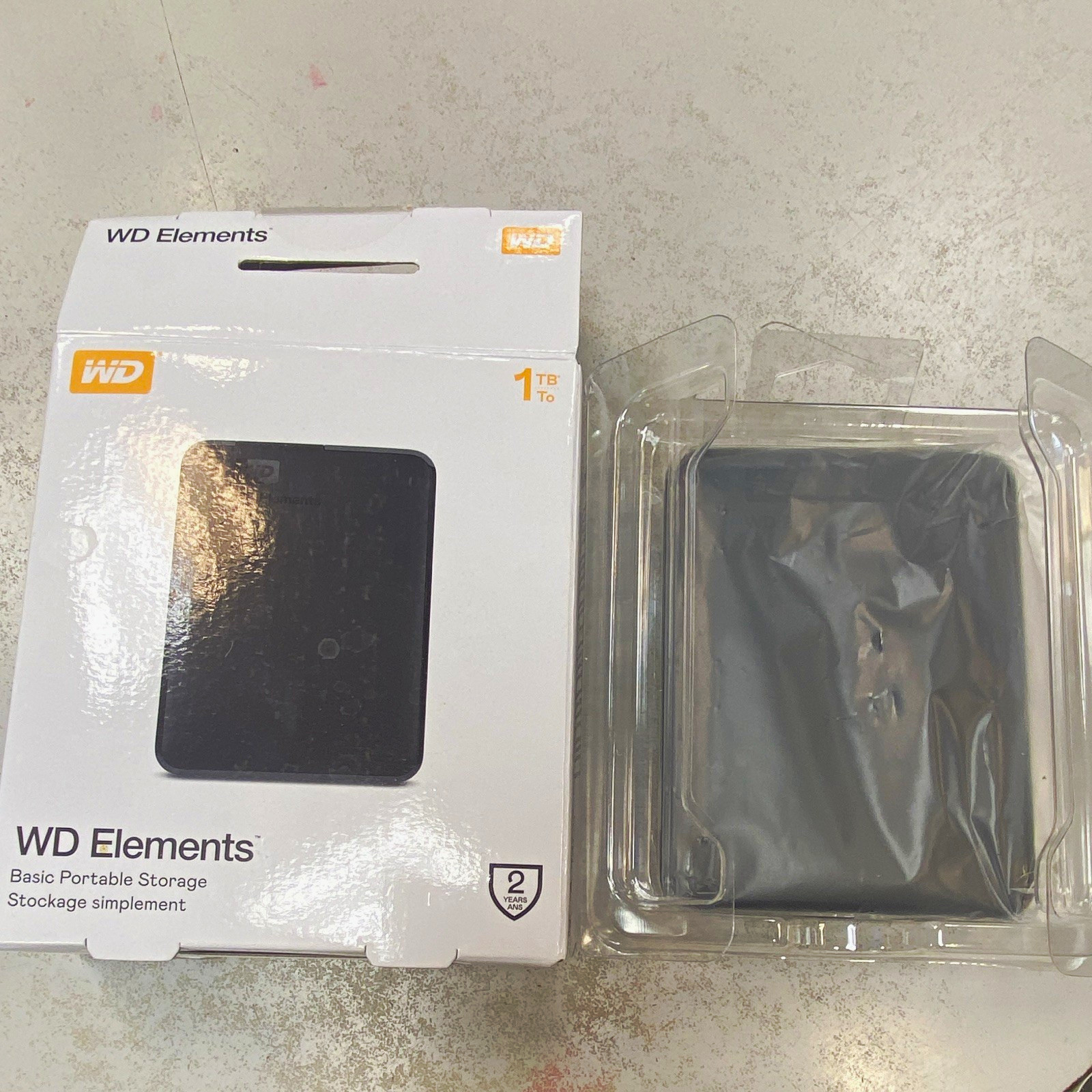 WD Elements 1TB Portable External HDD USB-Powered USB Interface Black
