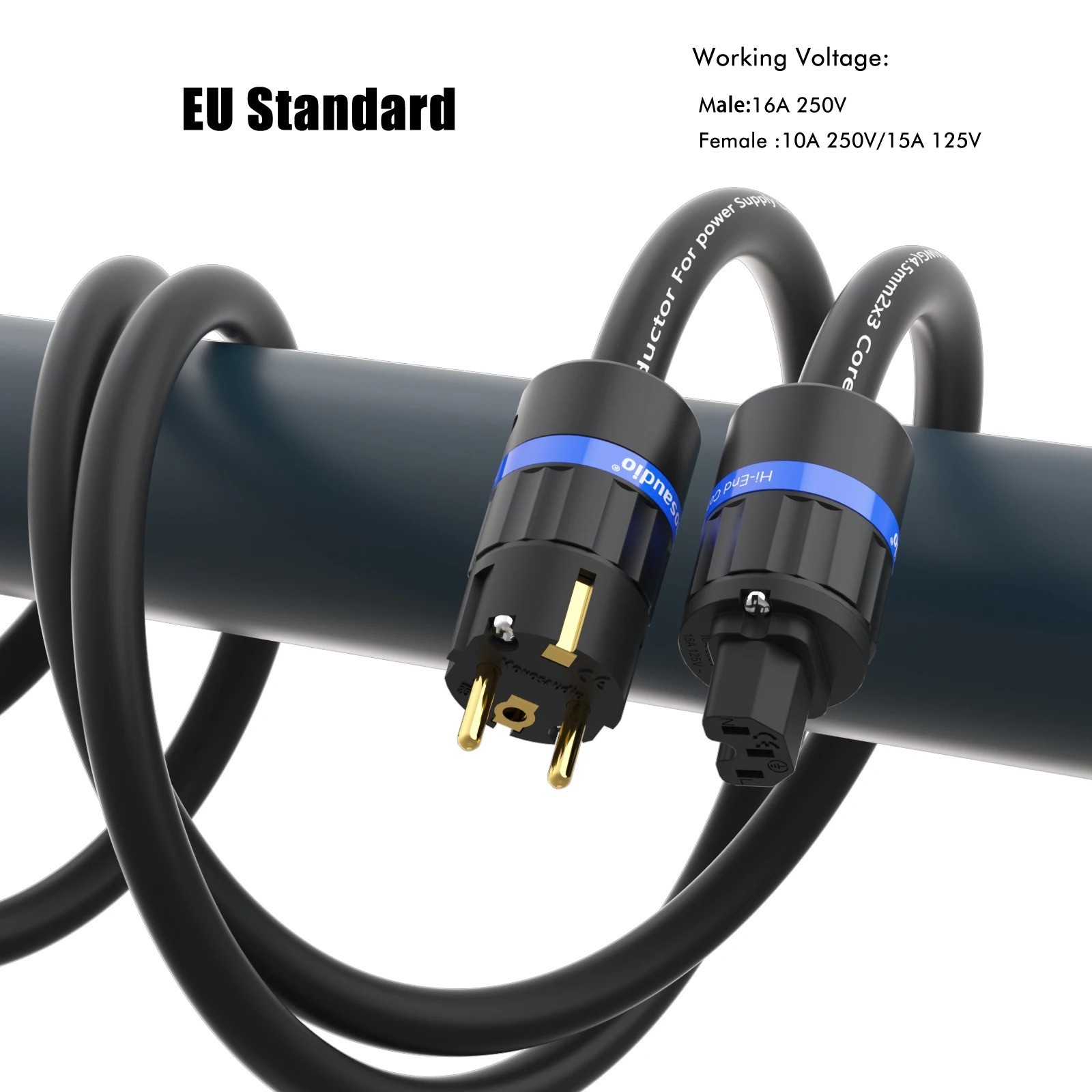 Monosaudio P901 AC EU US Standard to IEC 320 Power Cable HIFI Extension Cable