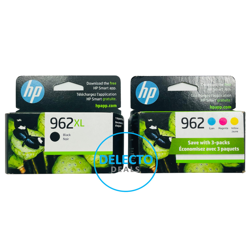 GENUINE 4-PACK HP 962XL BLACK & 962 COLOR INK OFFICEJET PRO 9010 SEALED 8/2026+