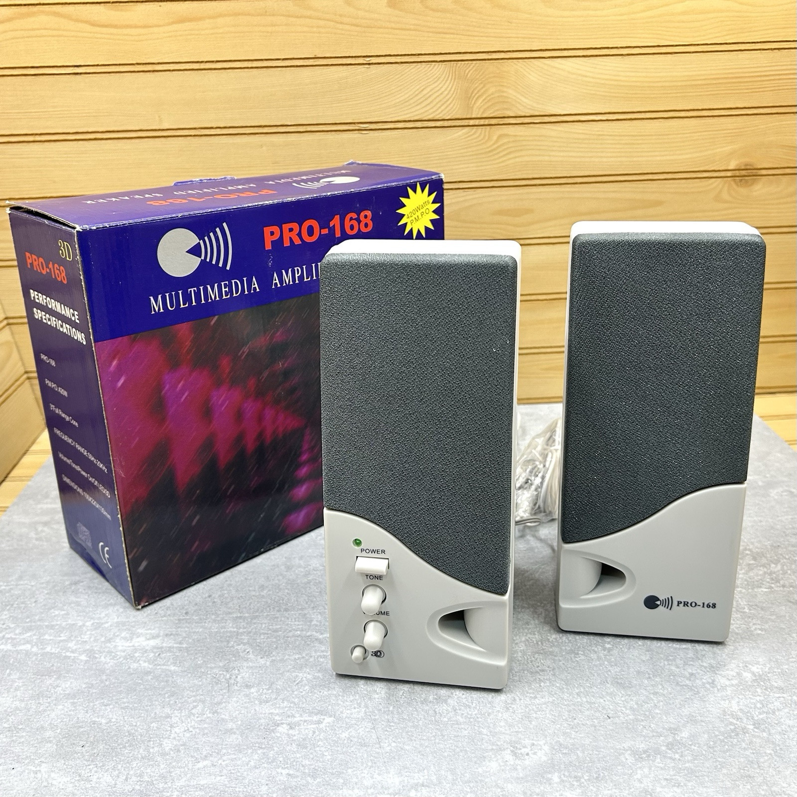 PRO-168 Multimedia Amplifier Speaker System 3D Sound Computer UNUSED EXCELLENT