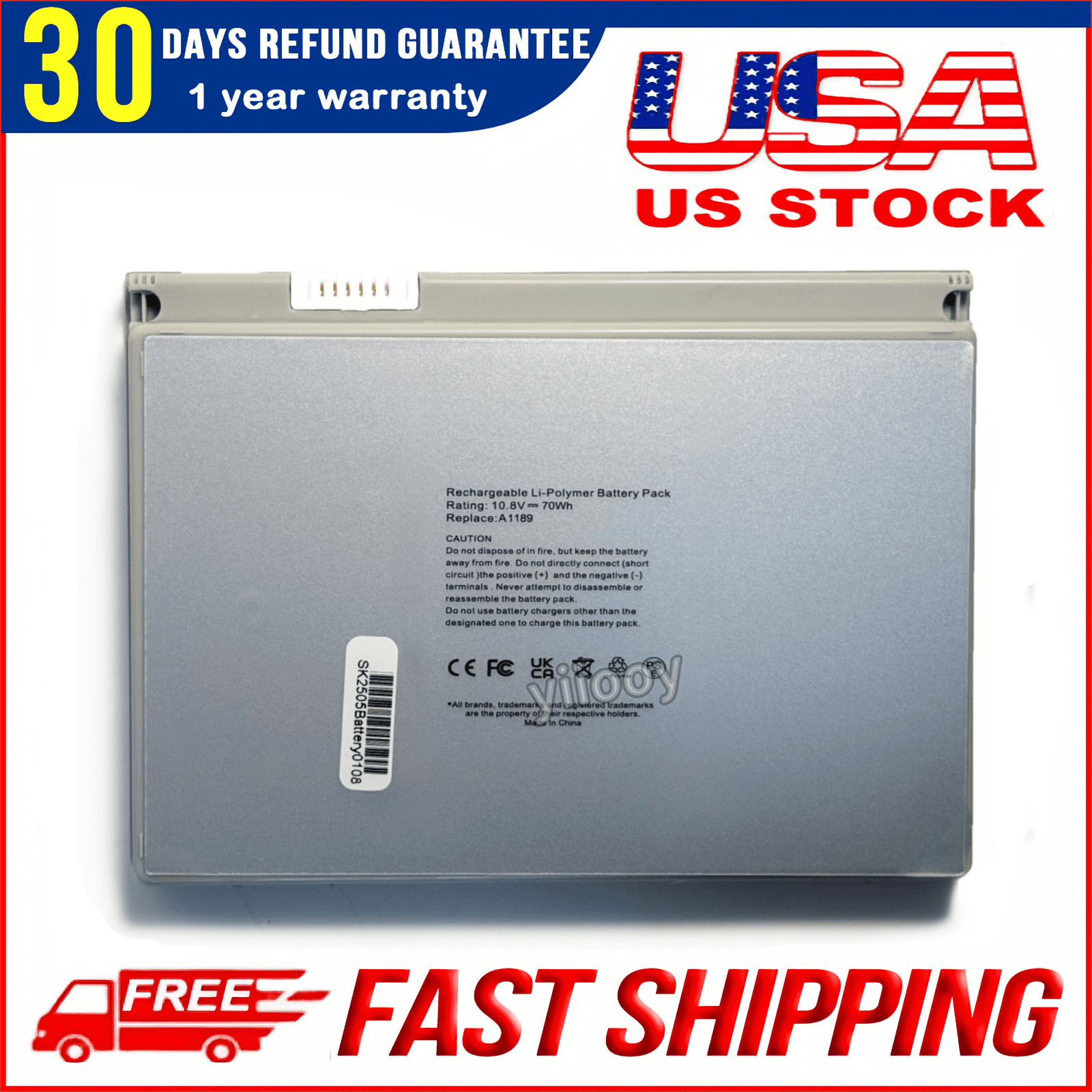 70Wh A1189 Battery for Apple MacBook Pro 17" A1151 A1229 A1261 2006 2007 2008