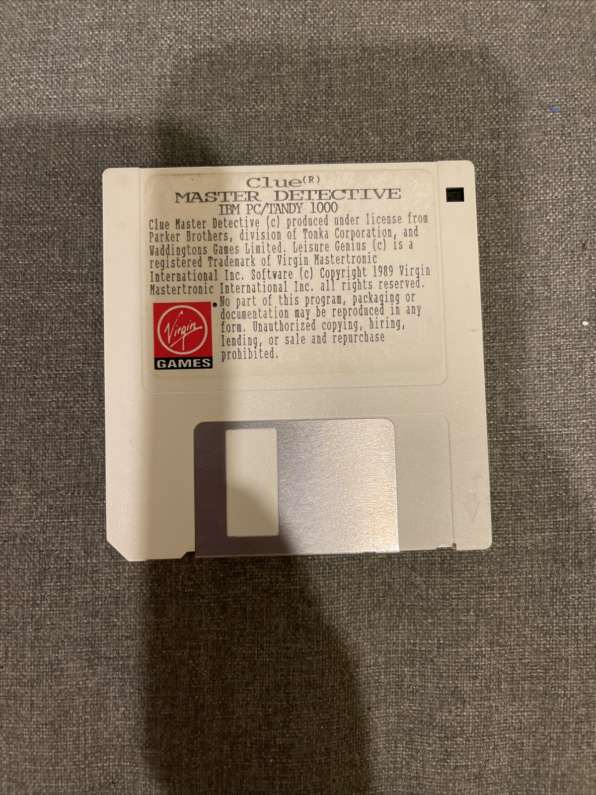Vintage Virgin Clue Master Detective IBM PC/ Tandy3.5" disk