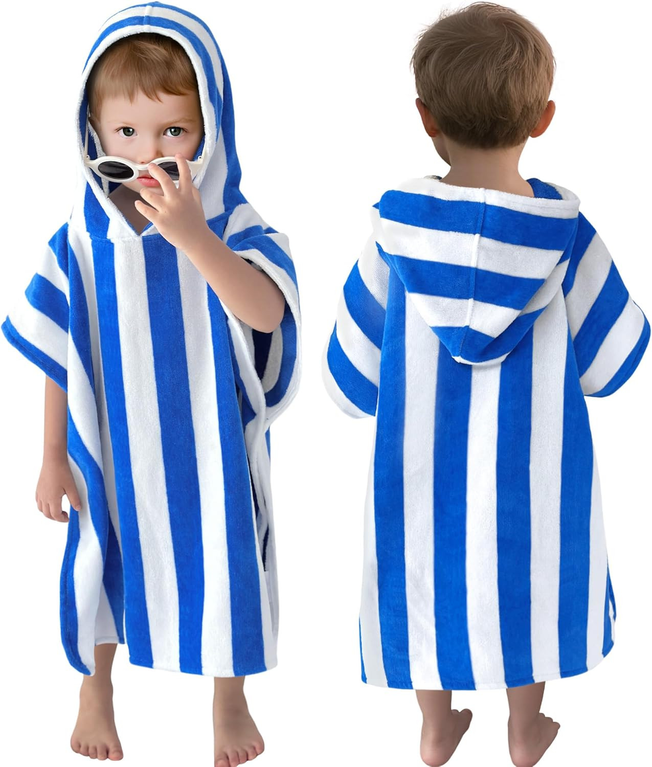 Toddler Poncho Towels with Hood, Oversized (2-4Years,22"X22") Made from 100% Sof