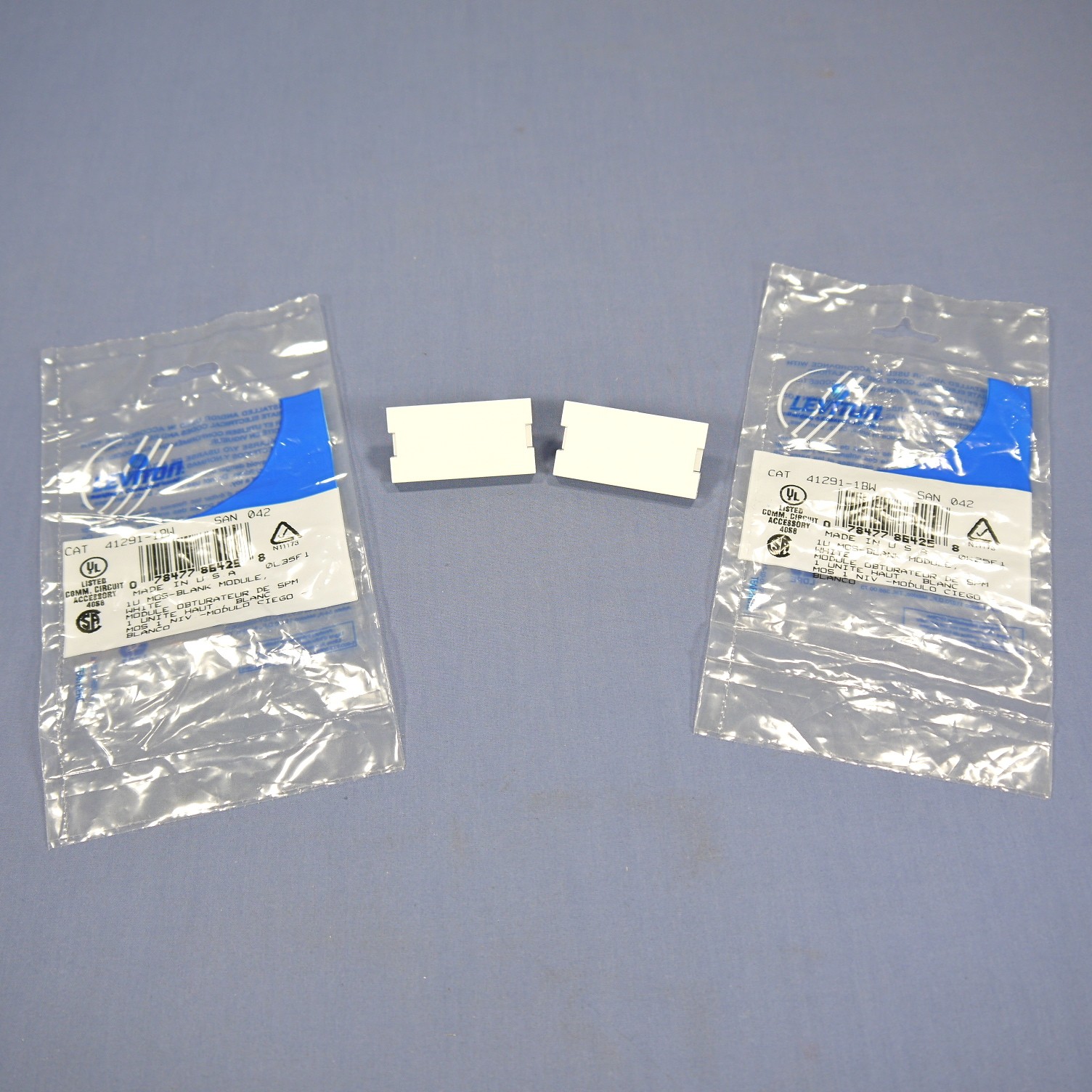 Leviton 41291-1BW White 1-Unit MOS Blank Fillter Wallplate Cover Inserts 2-pack