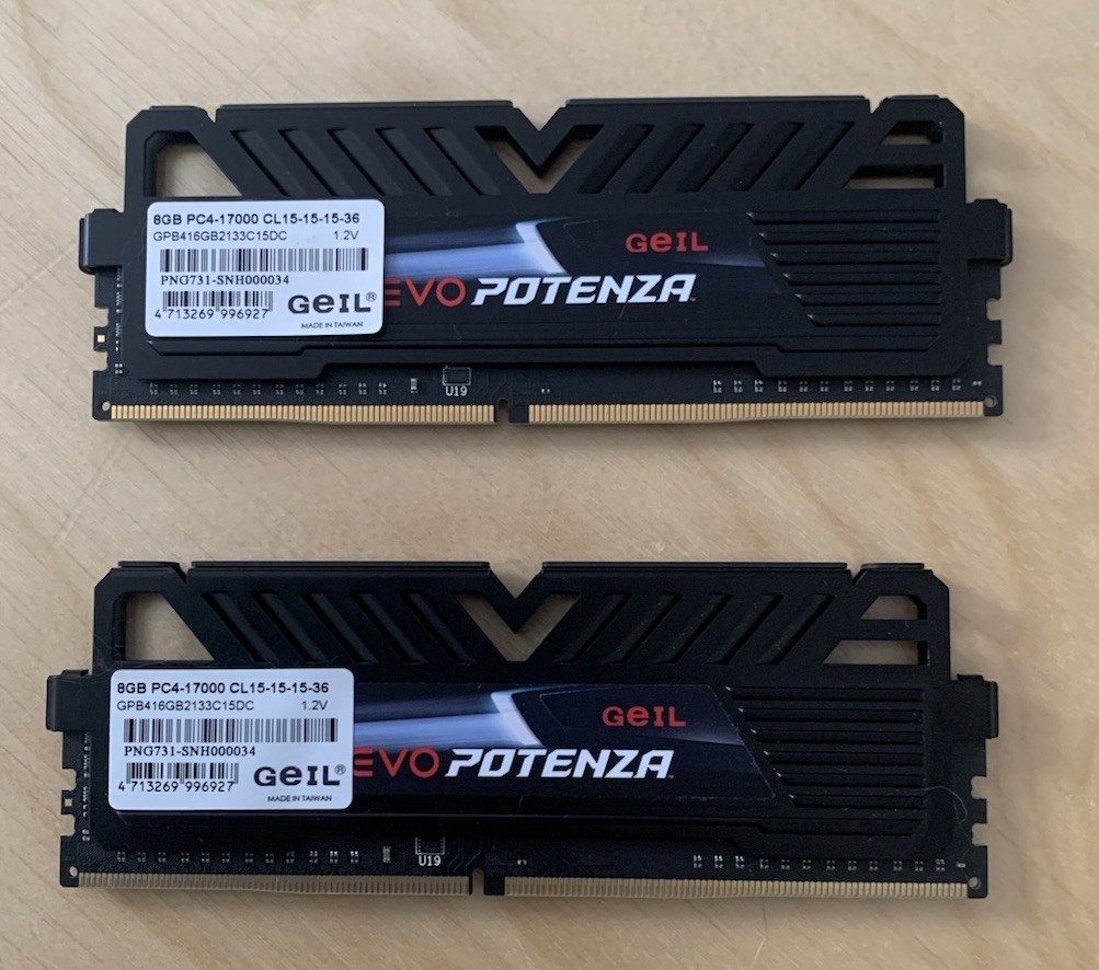 16Gb (2x8Gb) PC4-17000 DDR4 2133 non-ecc GEIL EVO POTENZA