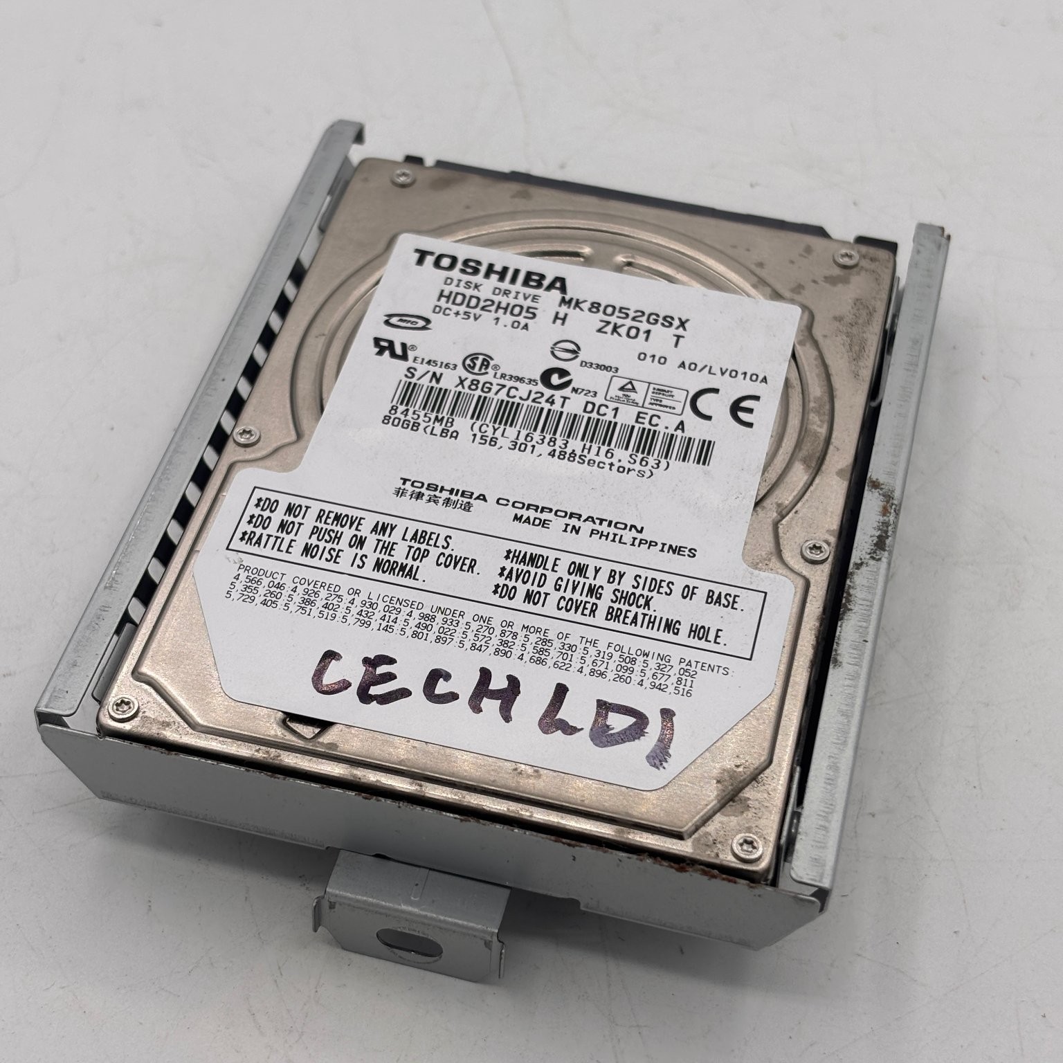 Toshiba MK8052GSX 80GB 2.5" SATA HDD Hard Drive with PS3 Caddy CECHL01