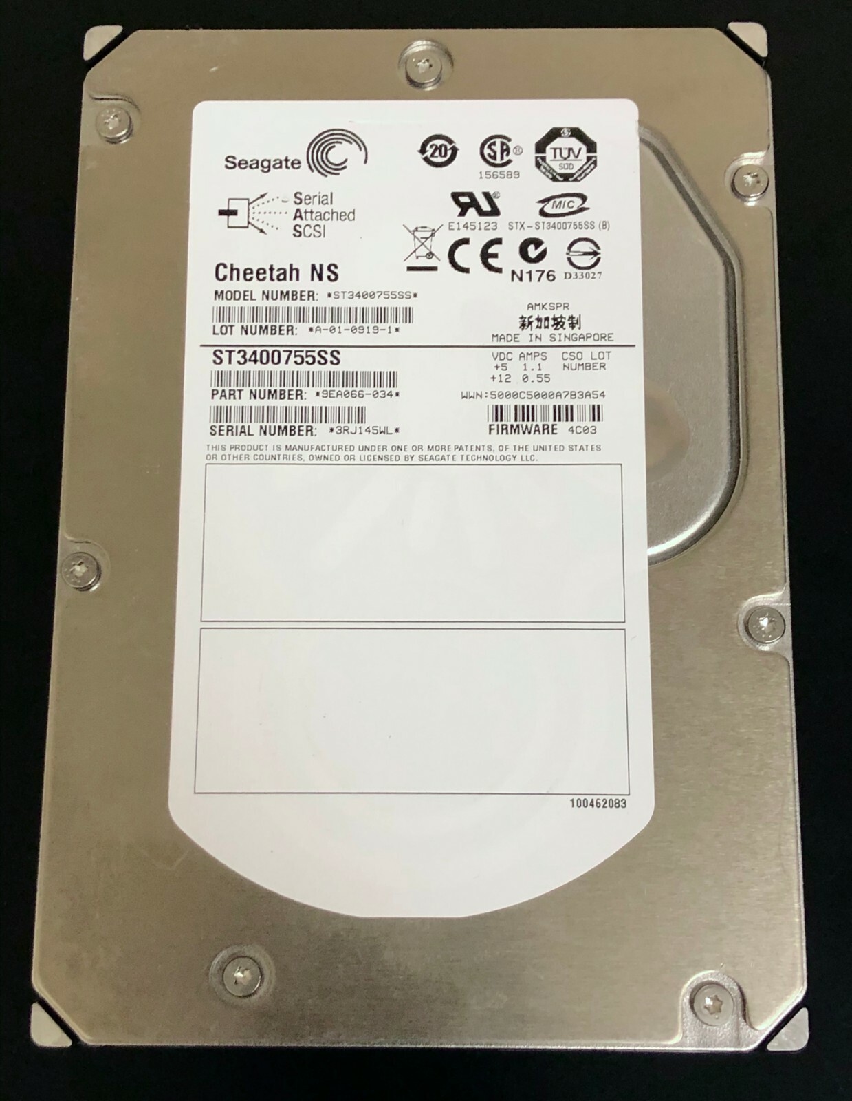 Seagate ST3400755SS 400GB 10K 3.5" SAS HDD – Enterprise Server Hard Drive