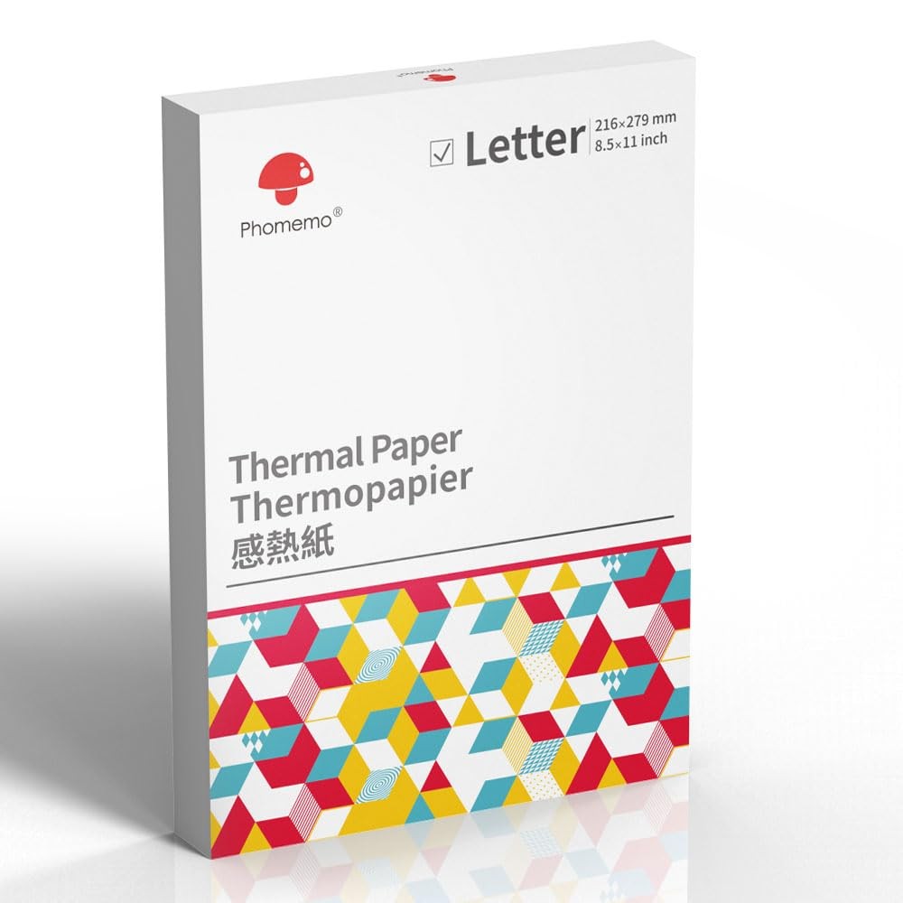 Phomemo 8.5x11 Thermal Paper, 200 Sheets US Letter Size Thermal Printer Paper