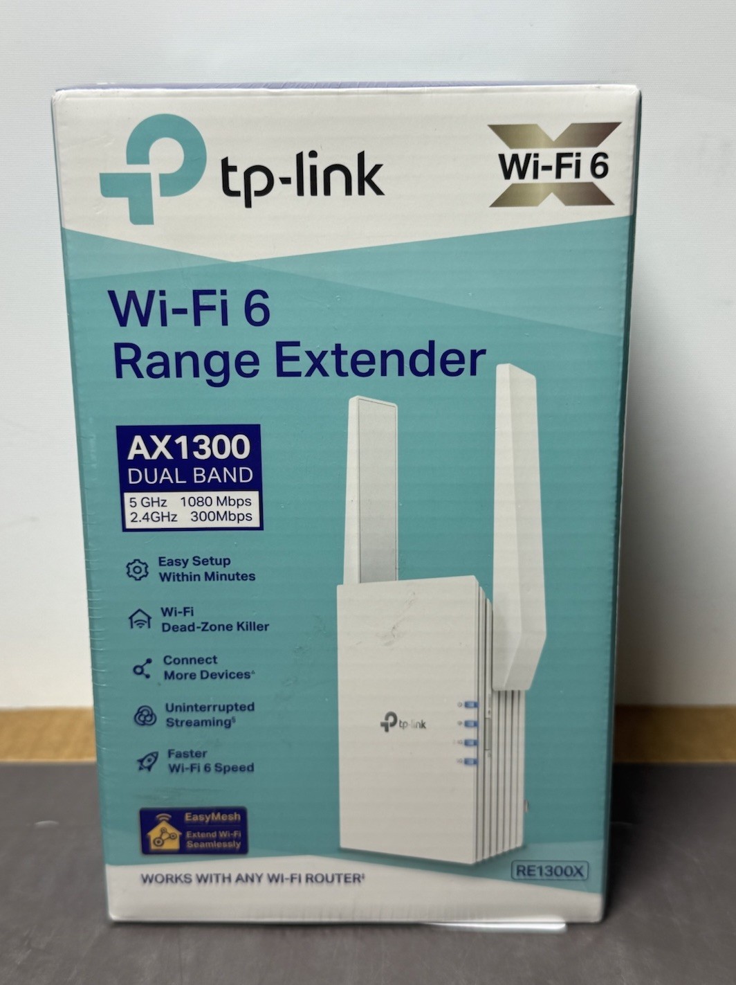 Wifi extender.  TP-Link RE1300X AX1300 Wi-Fi 6 Dual-Band Extender EasyMesh AP