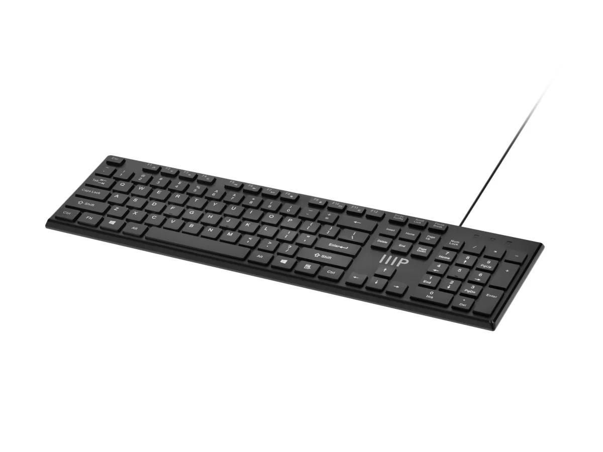 Monoprice Select Style Wired USB 104 Keys Full Size Keyboard Low-Profile Tilt
