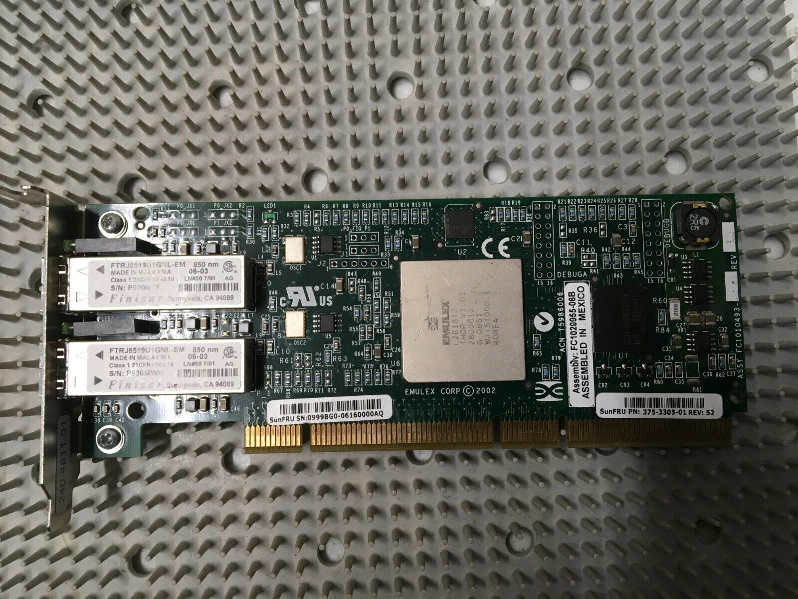 Sun microsystem 2GB PCI-X Dual Port FC HBA REV: 52 375-3305-01