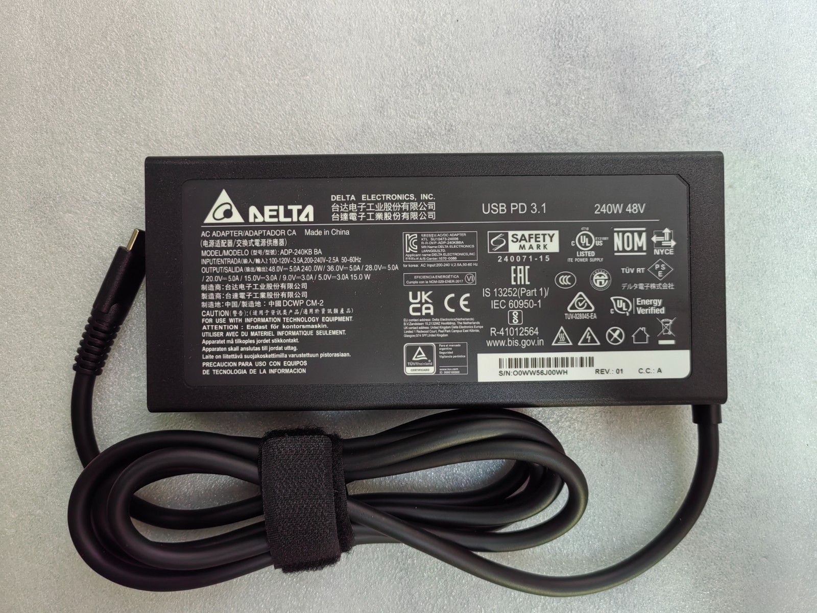 Delta 240W 48V 5A USB-C For Acer Veriton GN100 AI Mini Workstation Adapter OEM