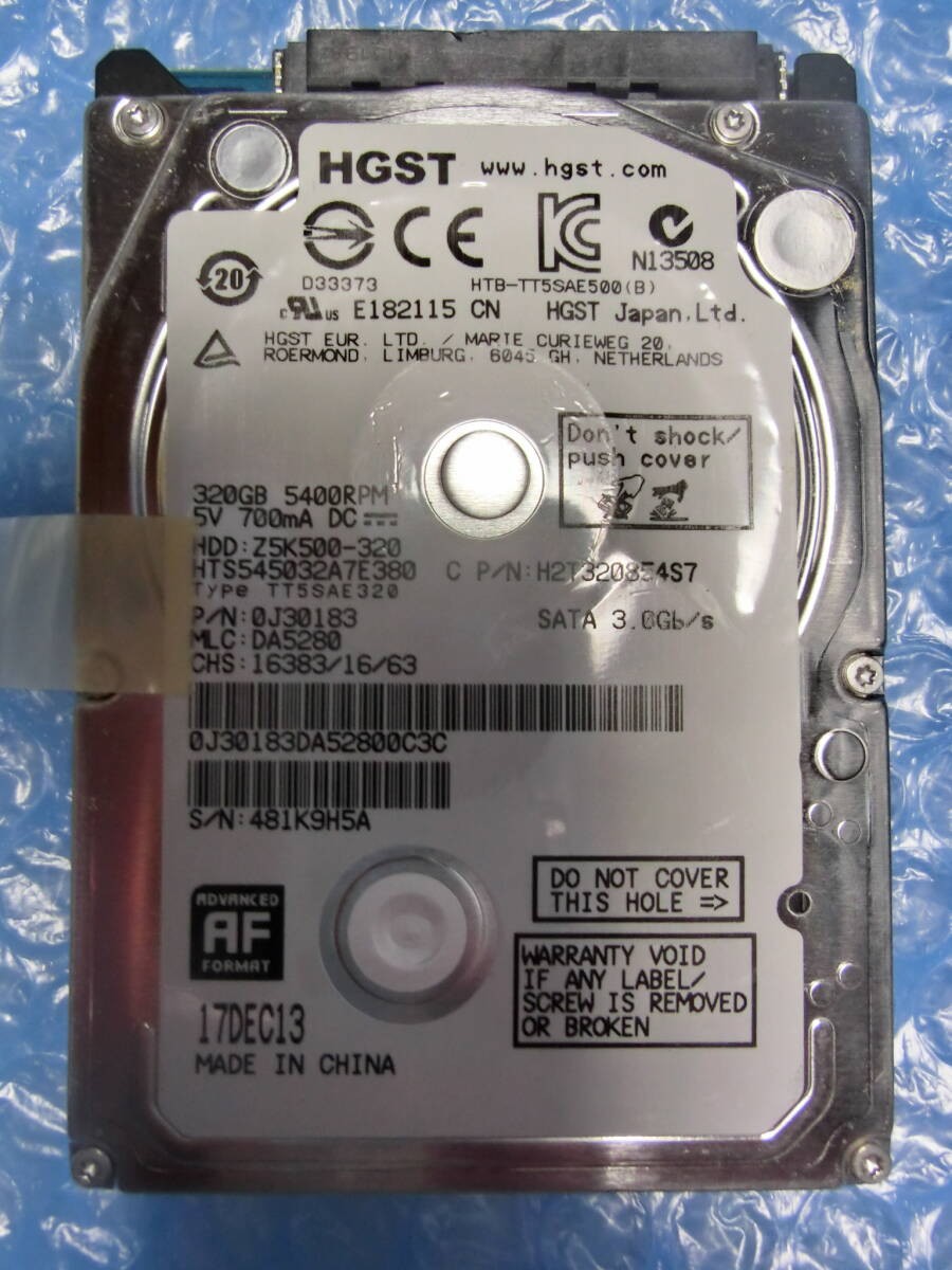 [Used] HGST HTS545032A7E380 320GB/8MB 7482 hours used Management number:D188