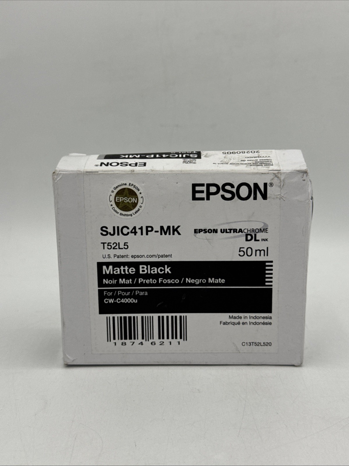 Epson SJIC41P-MK T52L5 Matte Black Ink 50ml Ink Cartridges (C13T52L520) F6B 2028
